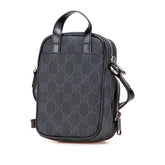 グッチ GGスプリーム インターロッキングG ショルダーバッグ 672952 ブラック PVC レザー レディース GUCCI 【中古】
